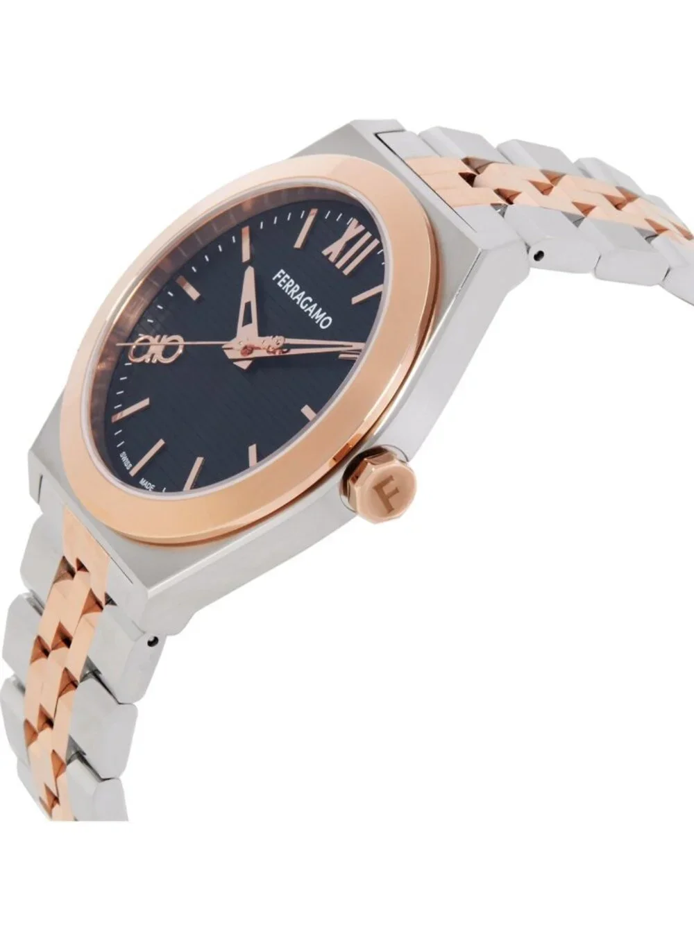 NWT Ferragamo Vega Quartz Black Dial Men's Watch